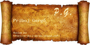 Priboj Gergő névjegykártya